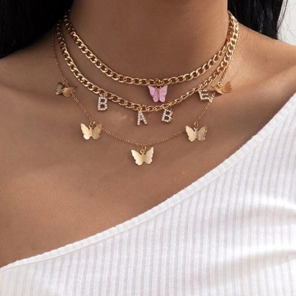 3 piece rhinestone necklace set